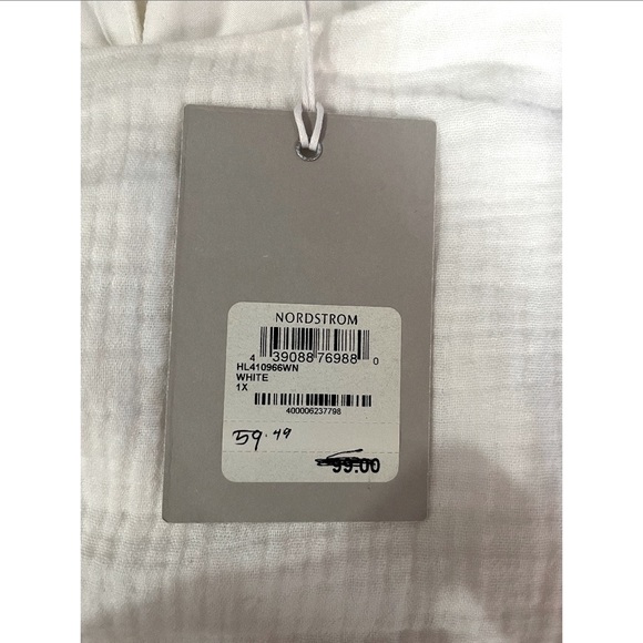 NWT Chelsea28 White Cotton Gauze Maxi Dress, Plus Size 1X - Picture 4 of 4